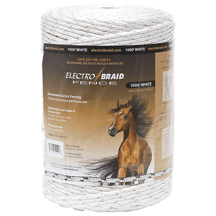 Electrobraid Fence 1000 Foot Reel White