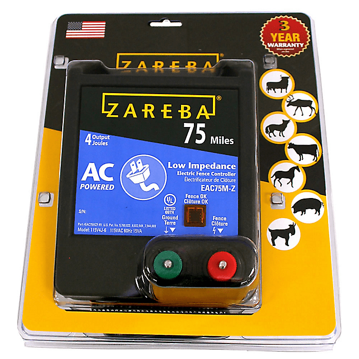 75 Mile AC Powered Low Impedance Electric Fence Charger